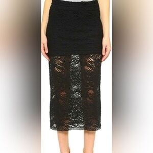 IRO Elegant Black Lace Pencil Skirt